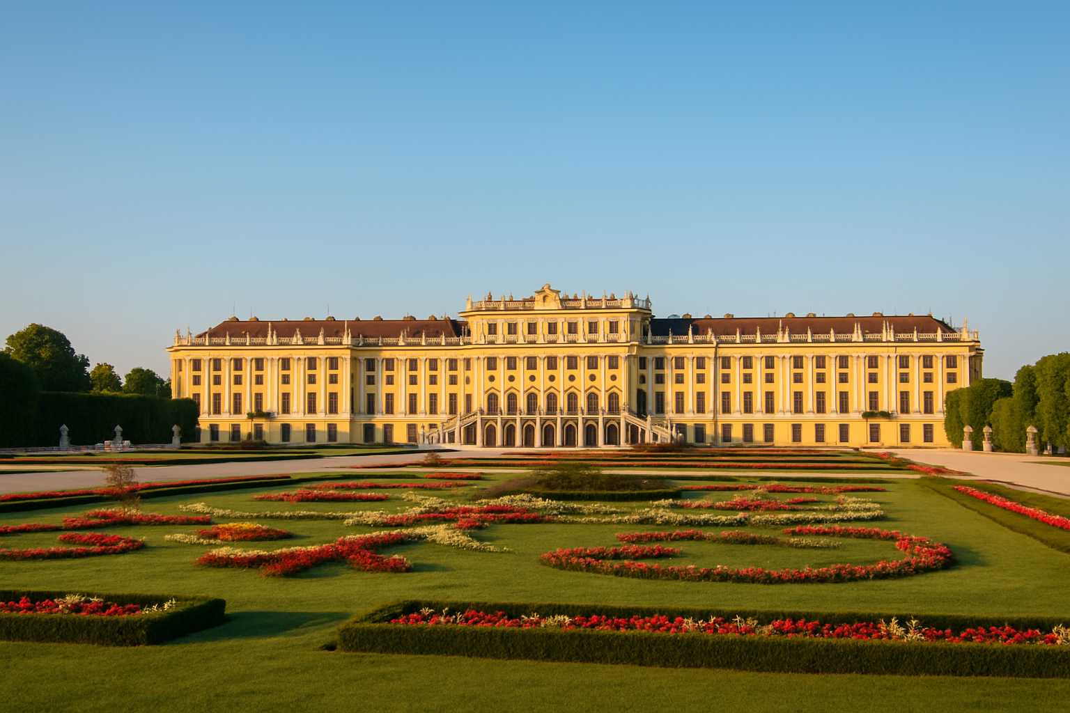 Le Château de Schönbrunn, emblème majestueux de Vienne, au petit matin