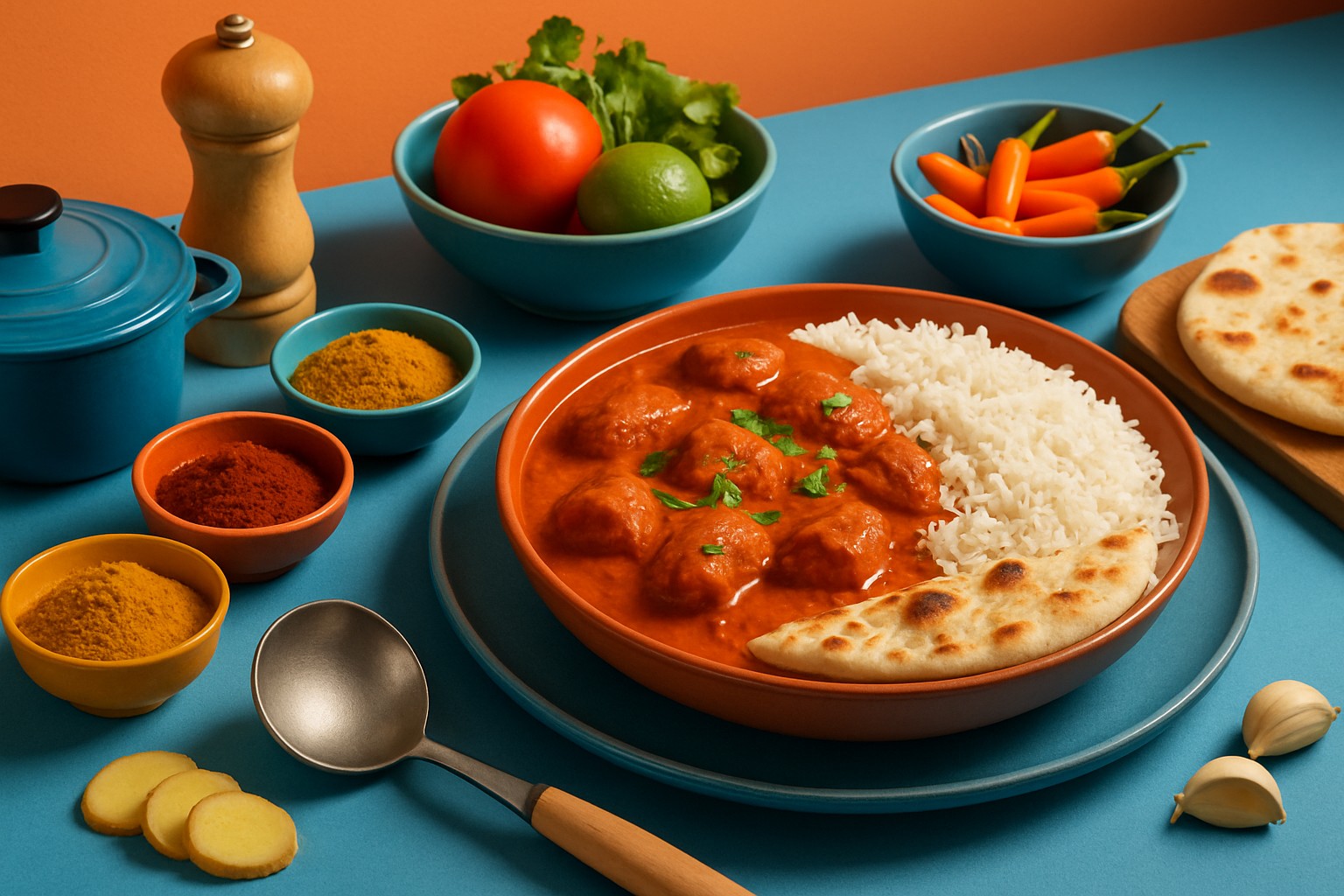 Préparer des plats typiques de la cuisine indienne - Étape par étape