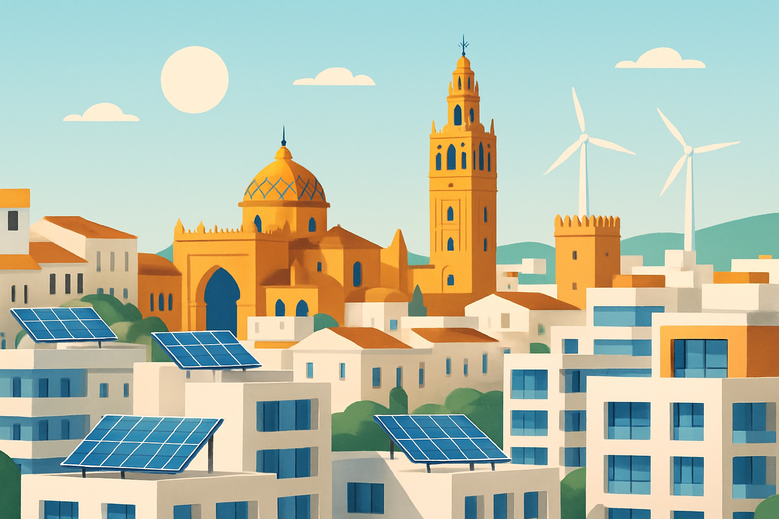 Paysage urbain montrant la cohabitation de l