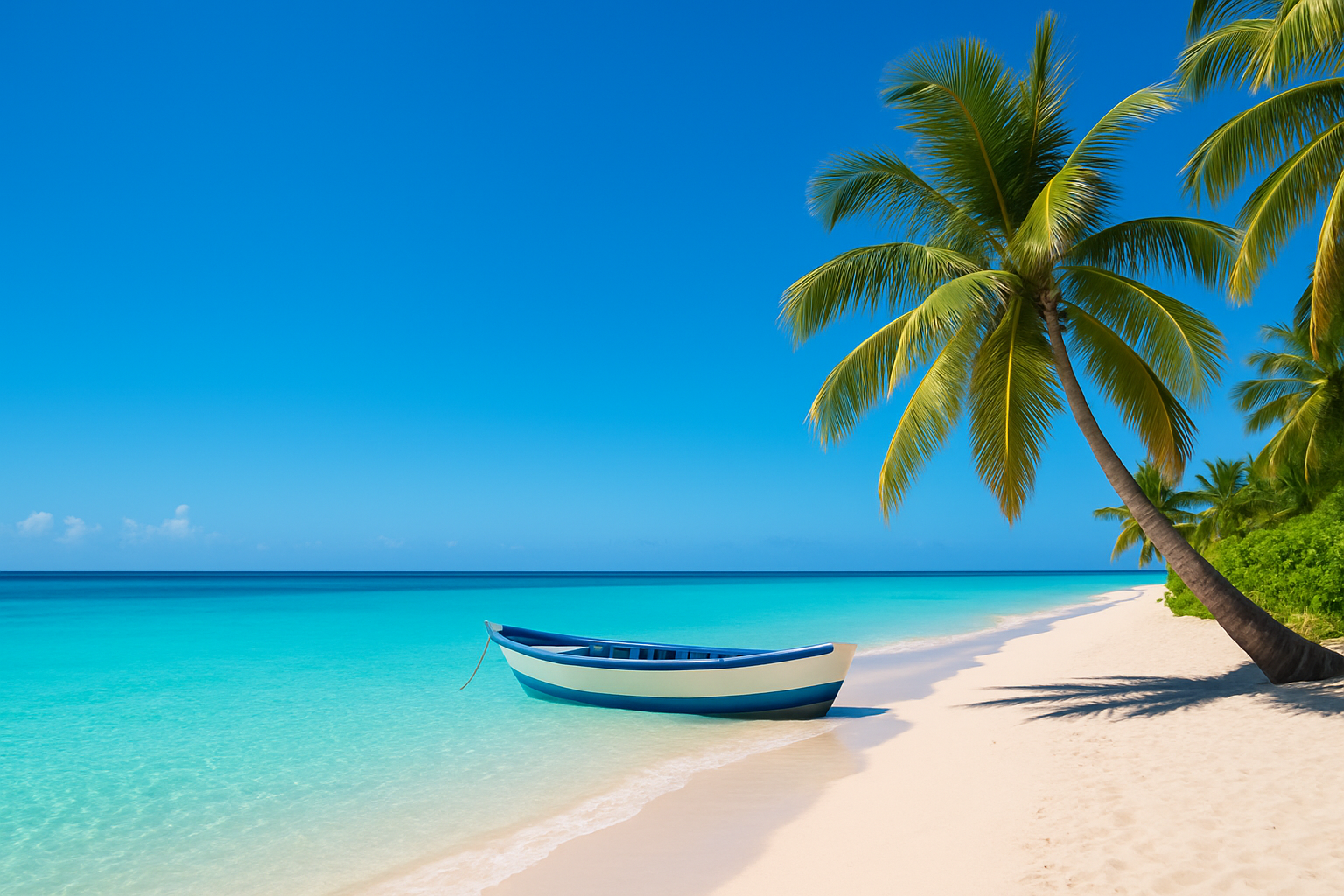 Plage paradisiaque typique des Bahamas, illustrant la beauté naturelle et le calme d