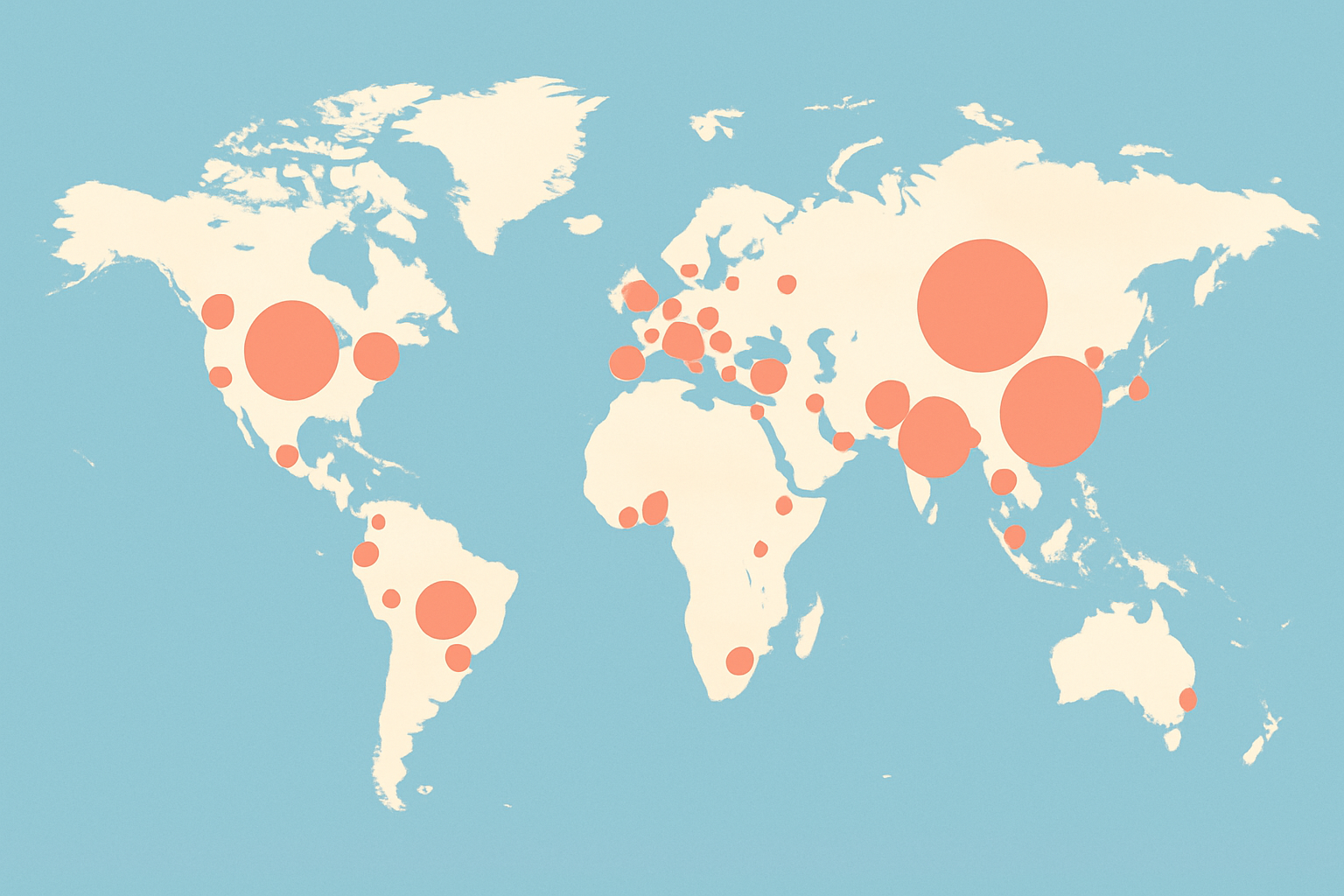 Carte mondiale des 20 plus grandes villes selon la population en 2024