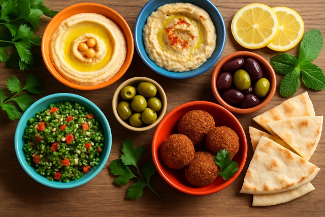 Mezze libanaise à faire maison en étapes faciles