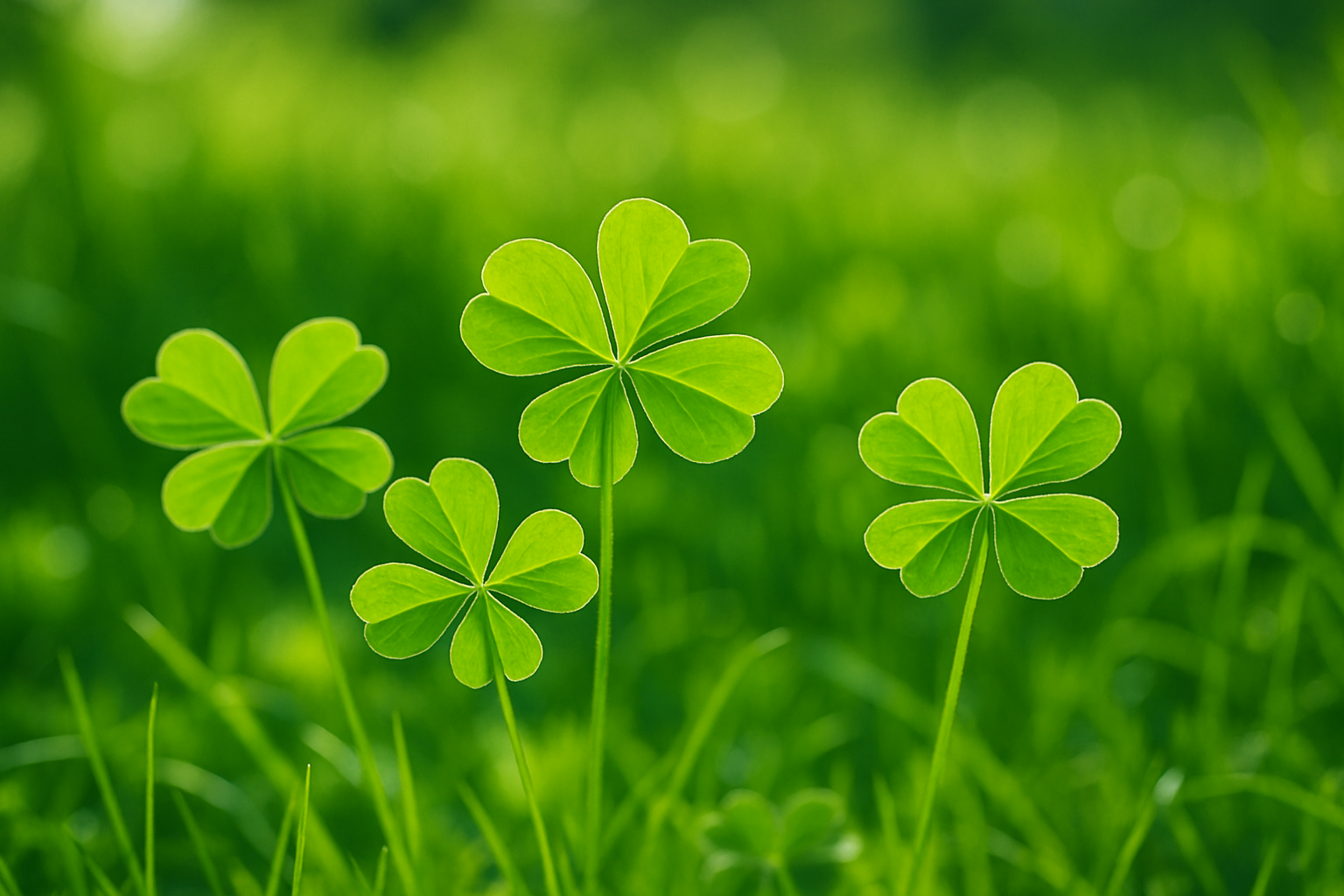 Détail des feuilles de trèfle irlandais dans leur habitat naturel en Irlande