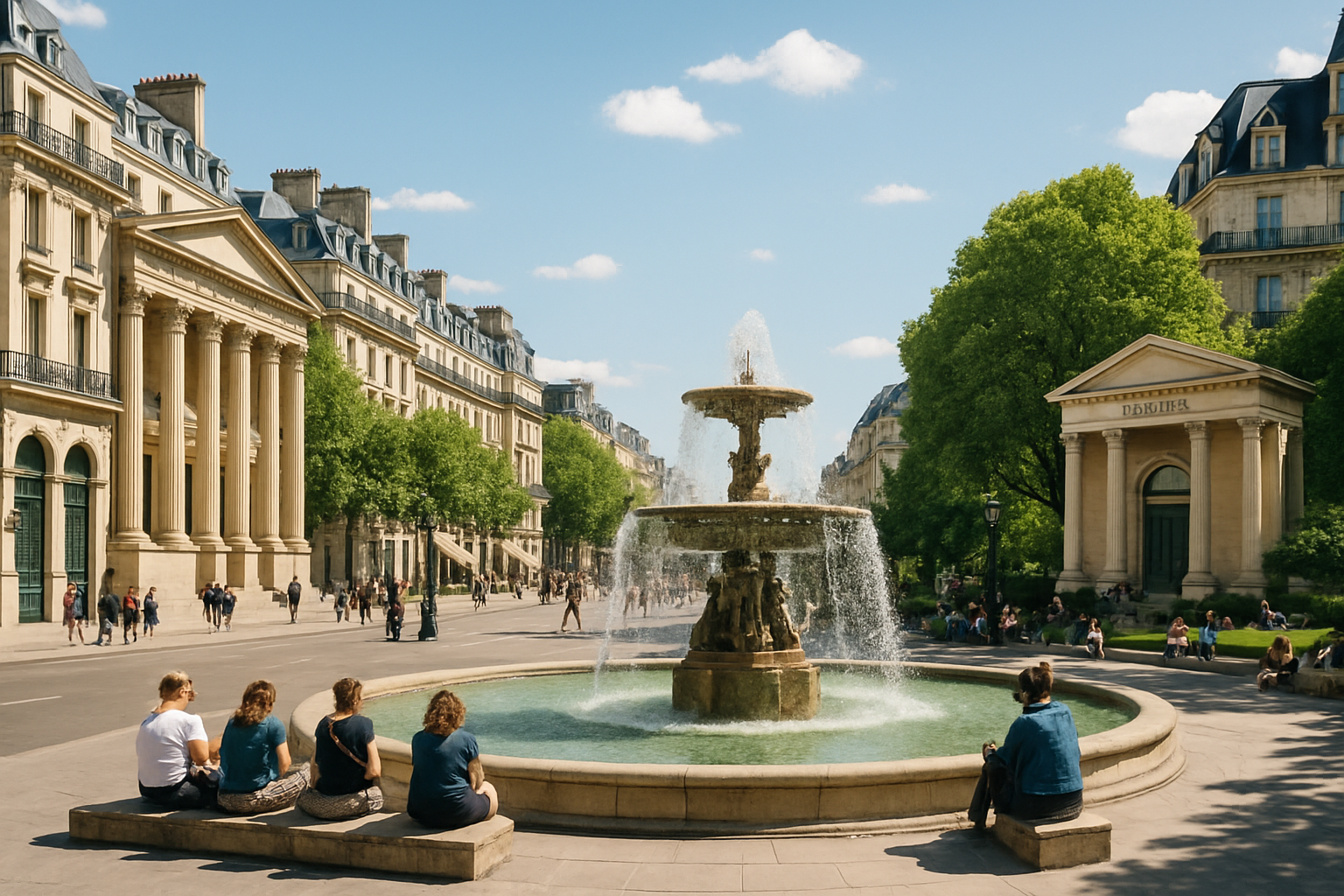 Vue panoramique de l’avenue de la République montrant ses principaux sites touristiques.