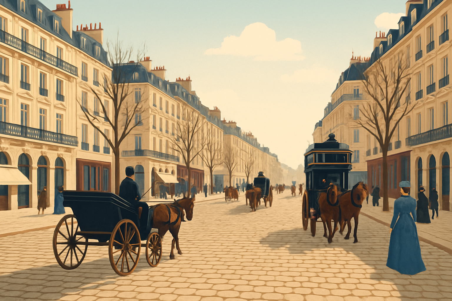 Photo ancienne illustrant l’avenue de la République lors de ses premiers aménagements au XIXe siècle.