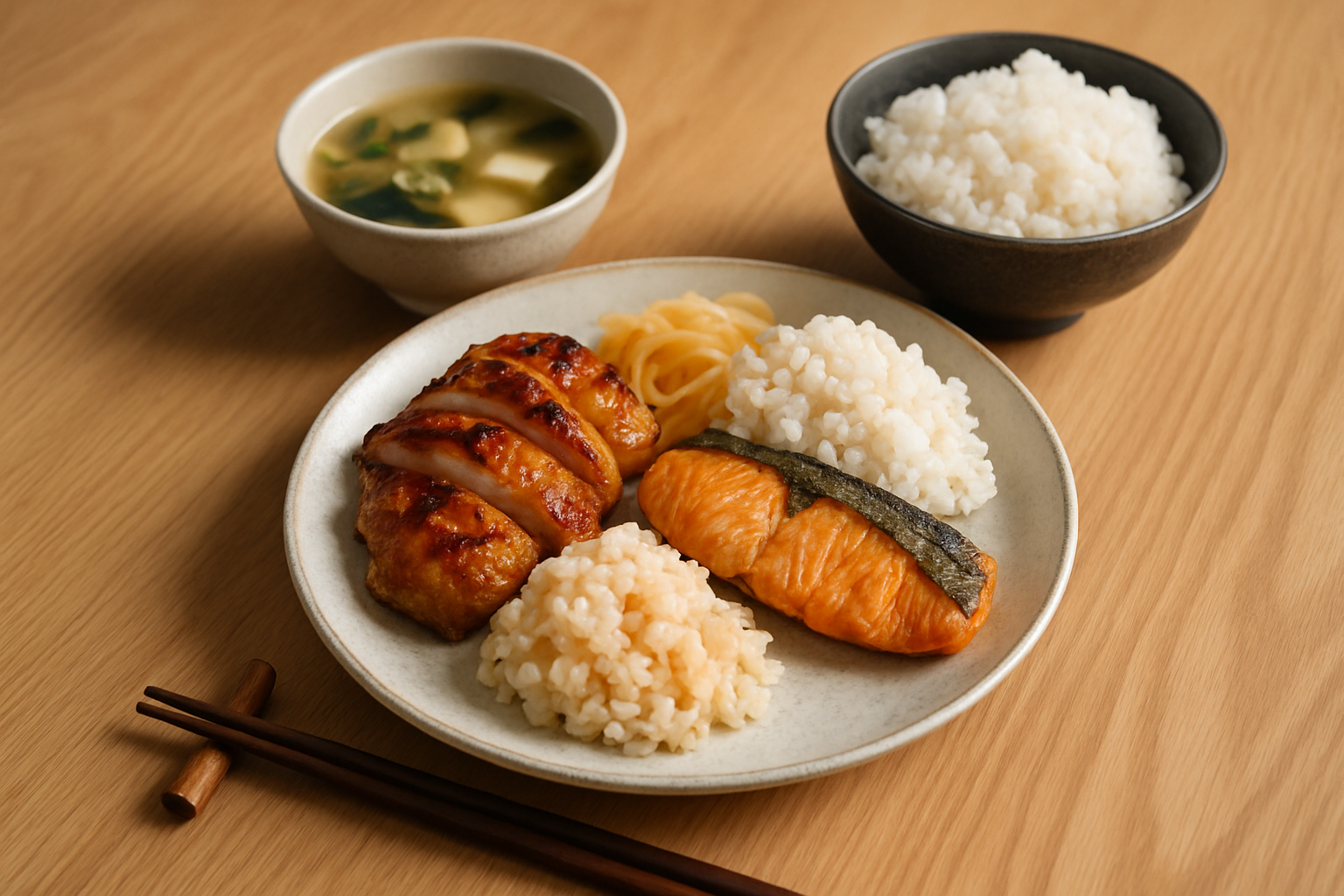 Assortiment de plats asiatiques traditionnels utilisant l